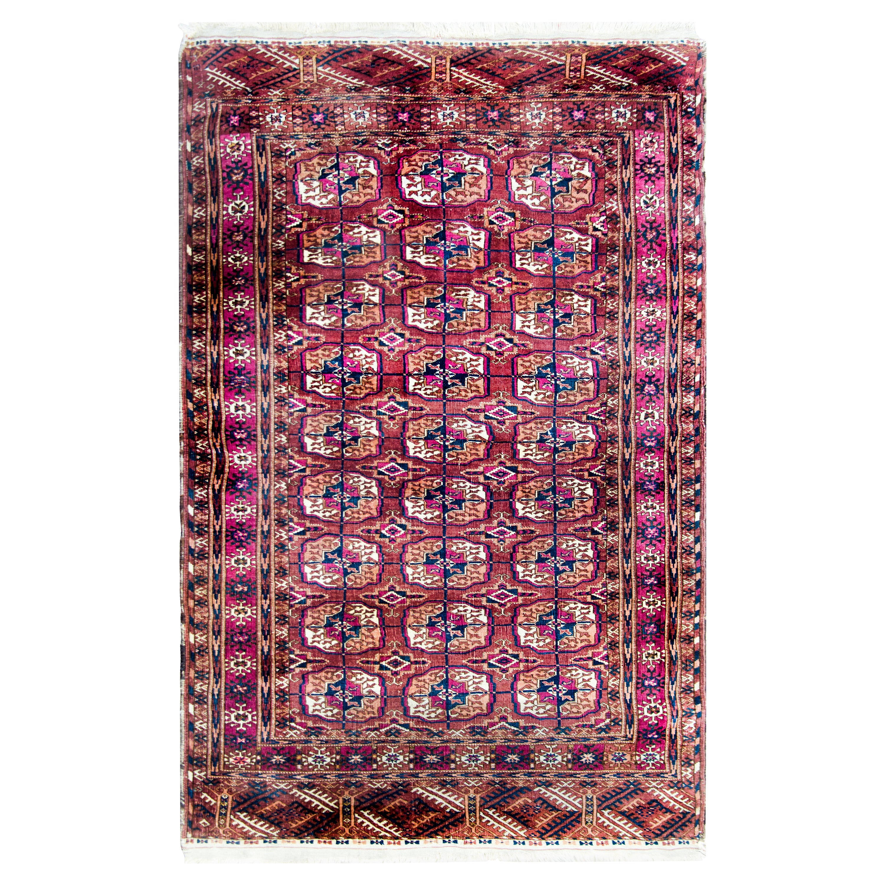 Alfombra persa Tekeh de principios del siglo XX