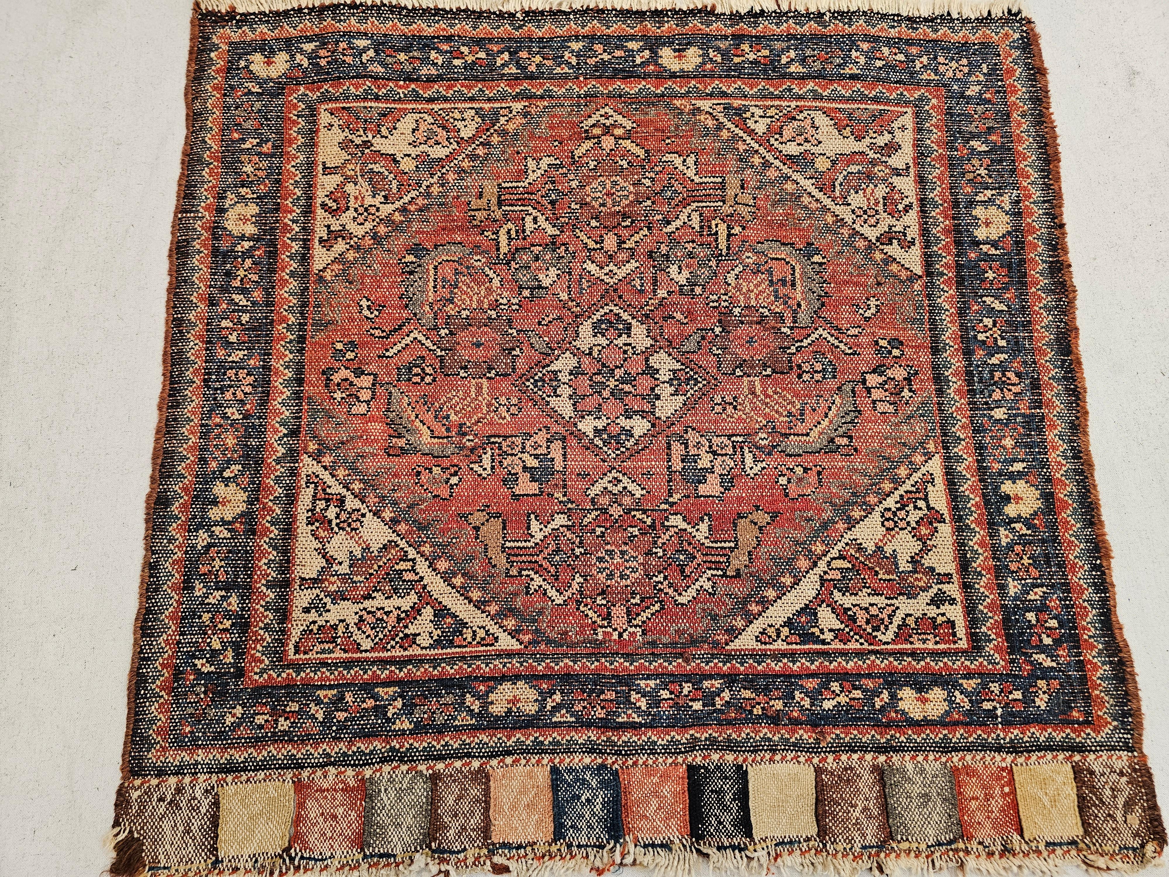 Early 20th Century Persian Tribal Malayer Bagface Used as Nomadic Wall Art For Sale 1