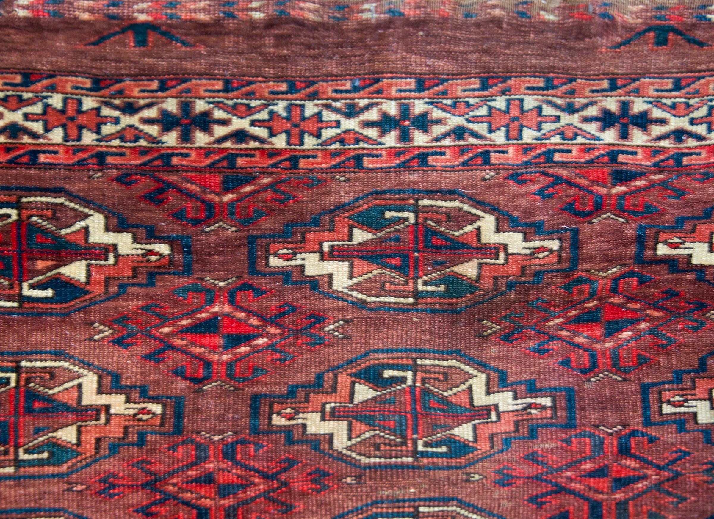 Early 20th Century Persian Turkman Rug For Sale 4
