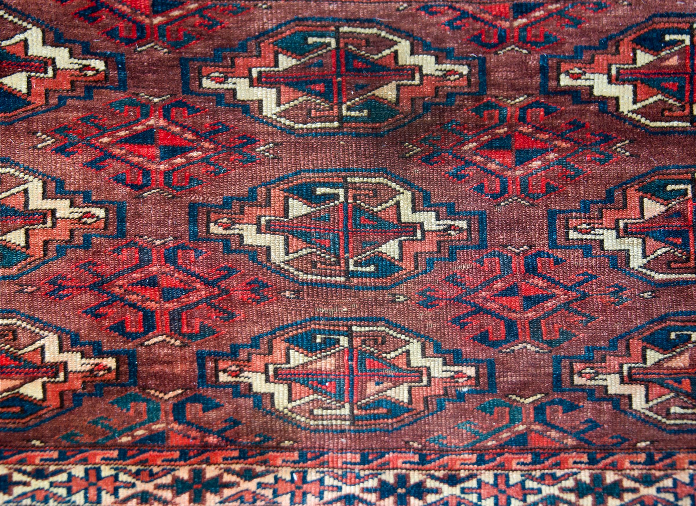 Early 20th Century Persian Turkman Rug For Sale 5