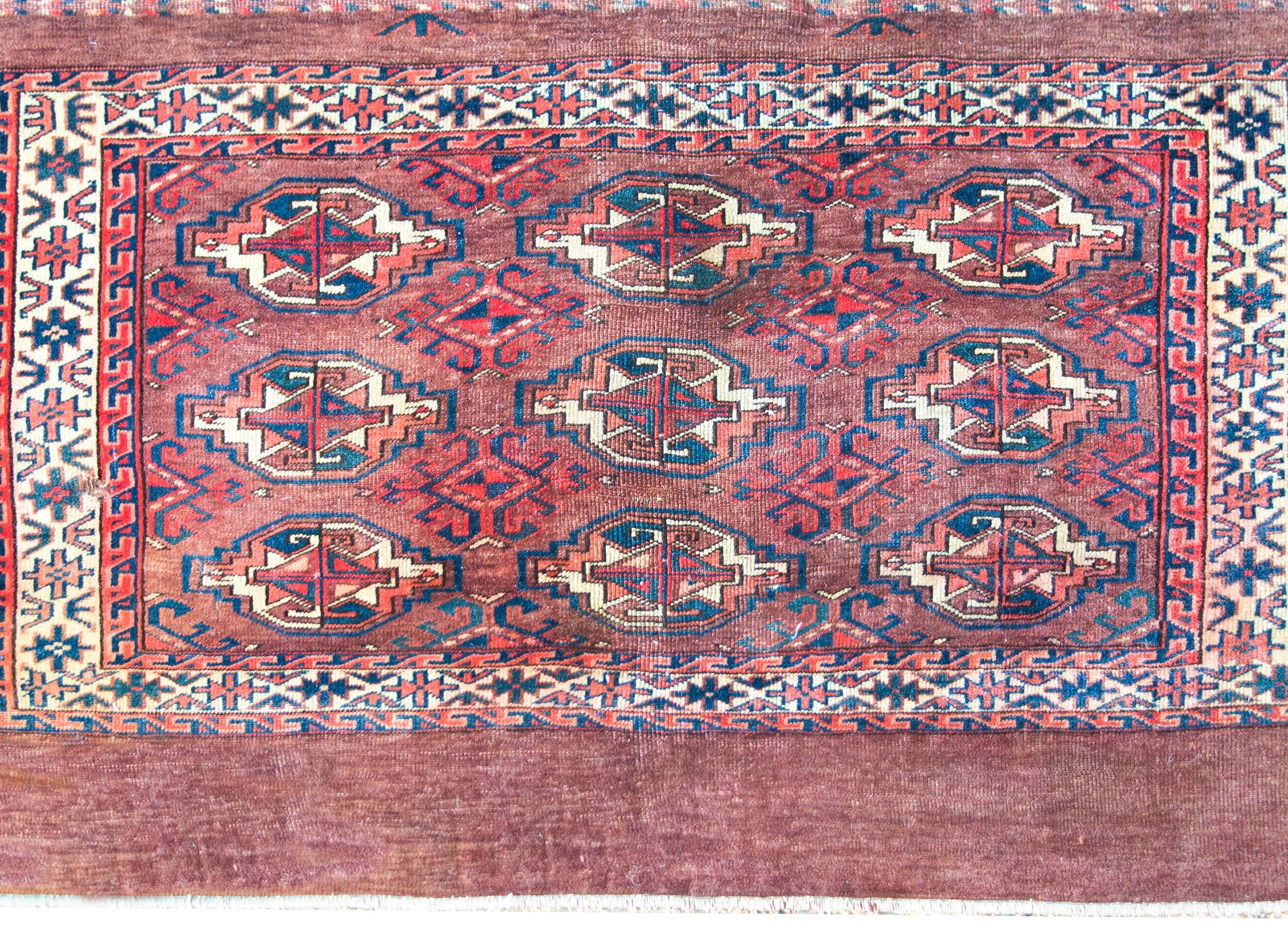 Tribal Early 20th Century Persian Turkman Rug For Sale