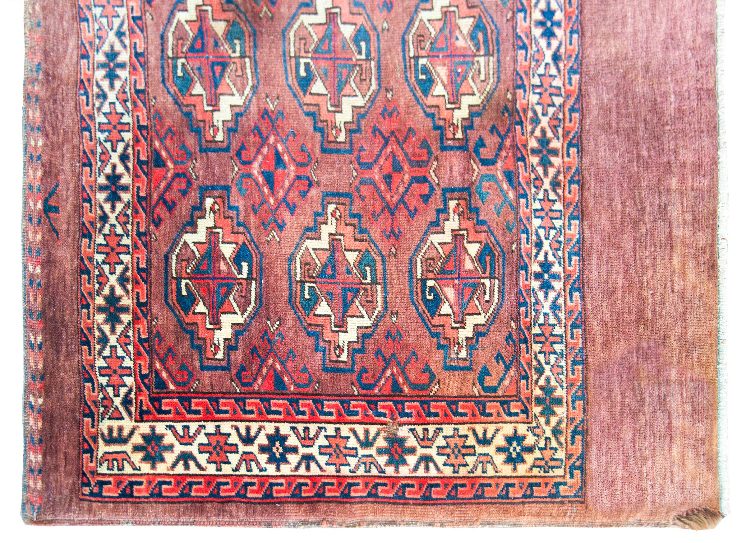 Early 20th Century Persian Turkman Rug For Sale 1