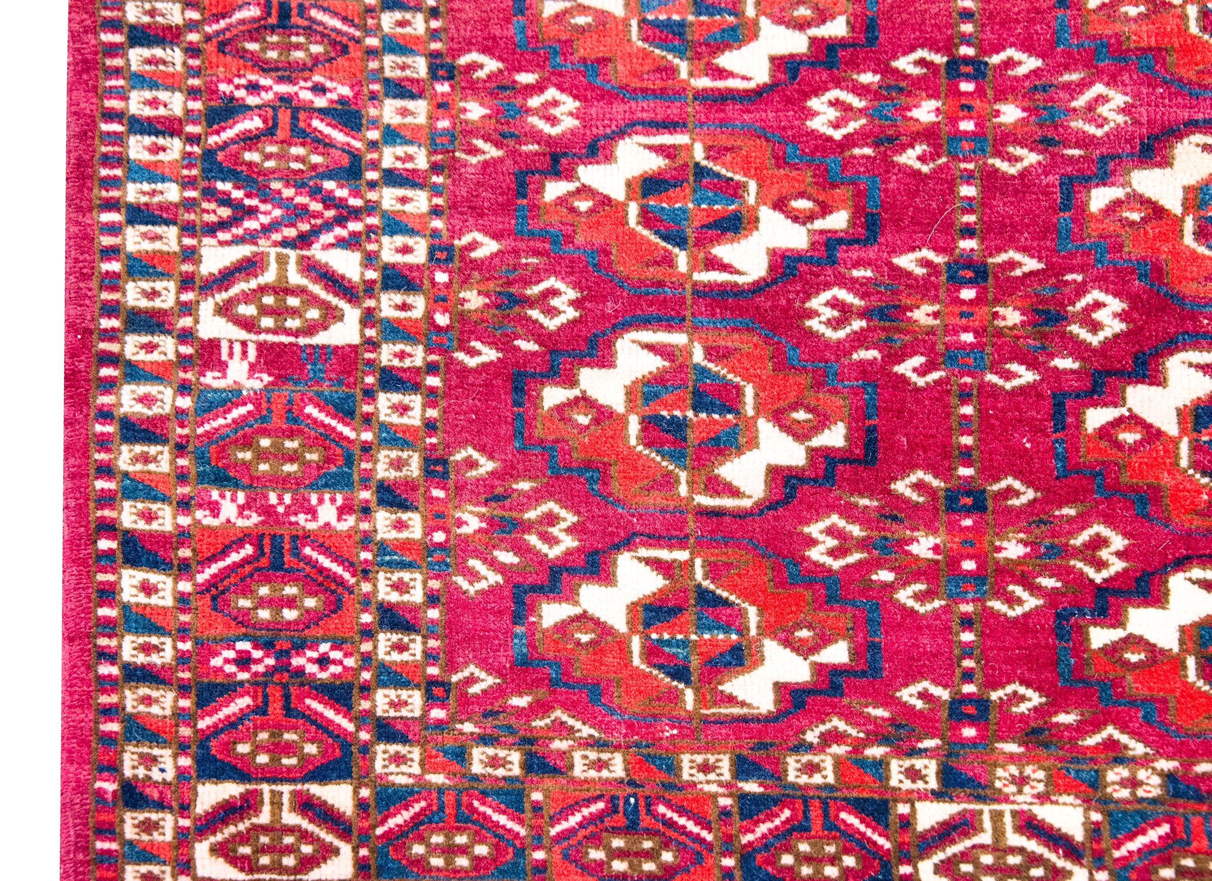 Wool Early 20th Century Persian Turkmen Teke Rug For Sale