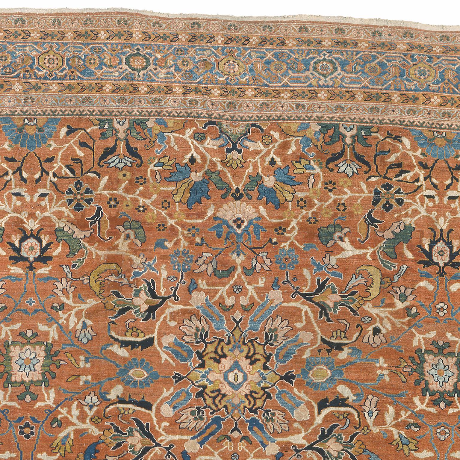 Tessuto a mano Tappeto persiano Ziegler Sultanabad Rugs dei primi del Novecento in vendita