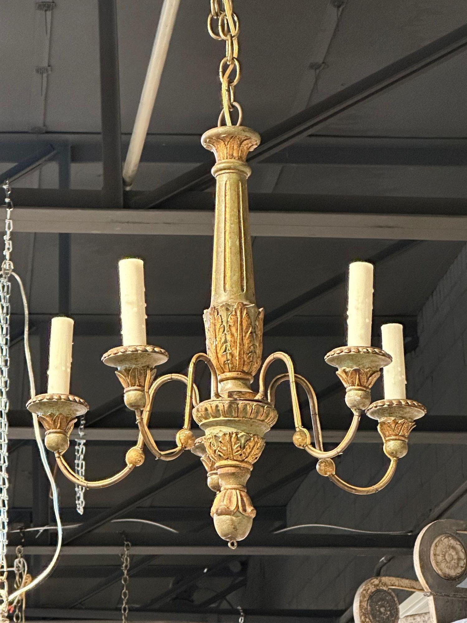 Lovely antique Italian giltwood chandelier. Very elegant for a smaller space! So pretty!