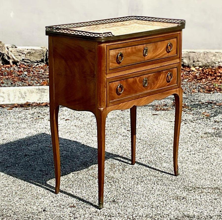 North American Early 20th Century Petite Marble Top Commode For Sale