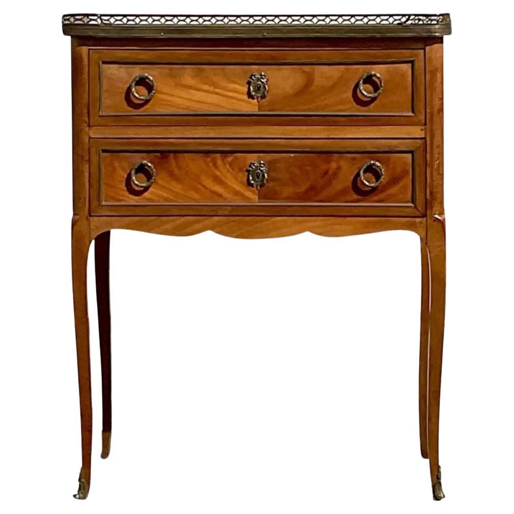 Early 20th Century Petite Marble Top Commode For Sale