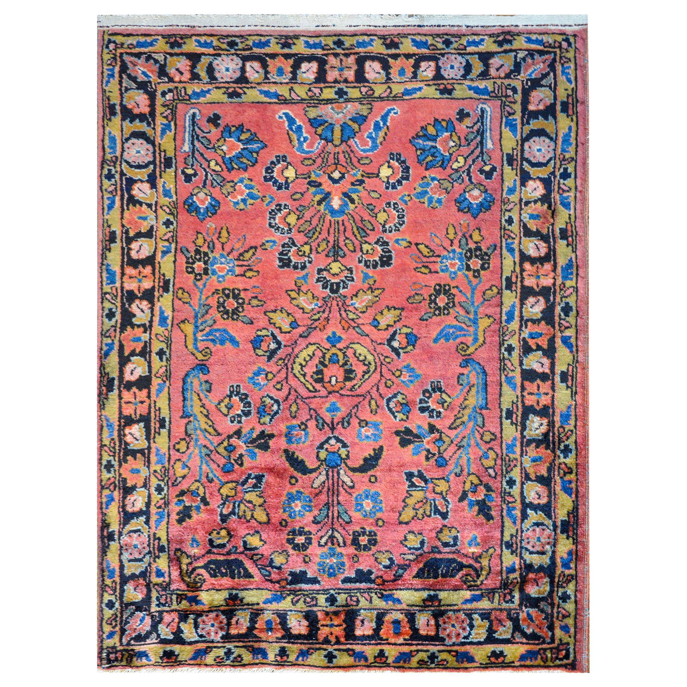 Early 20th Century Petite Sarouk Rug For Sale