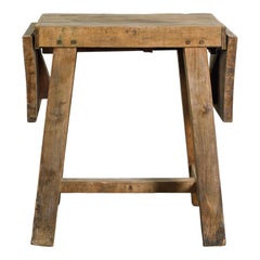 Early 20th Century Petite Vintage Wood Drop Leaf Table