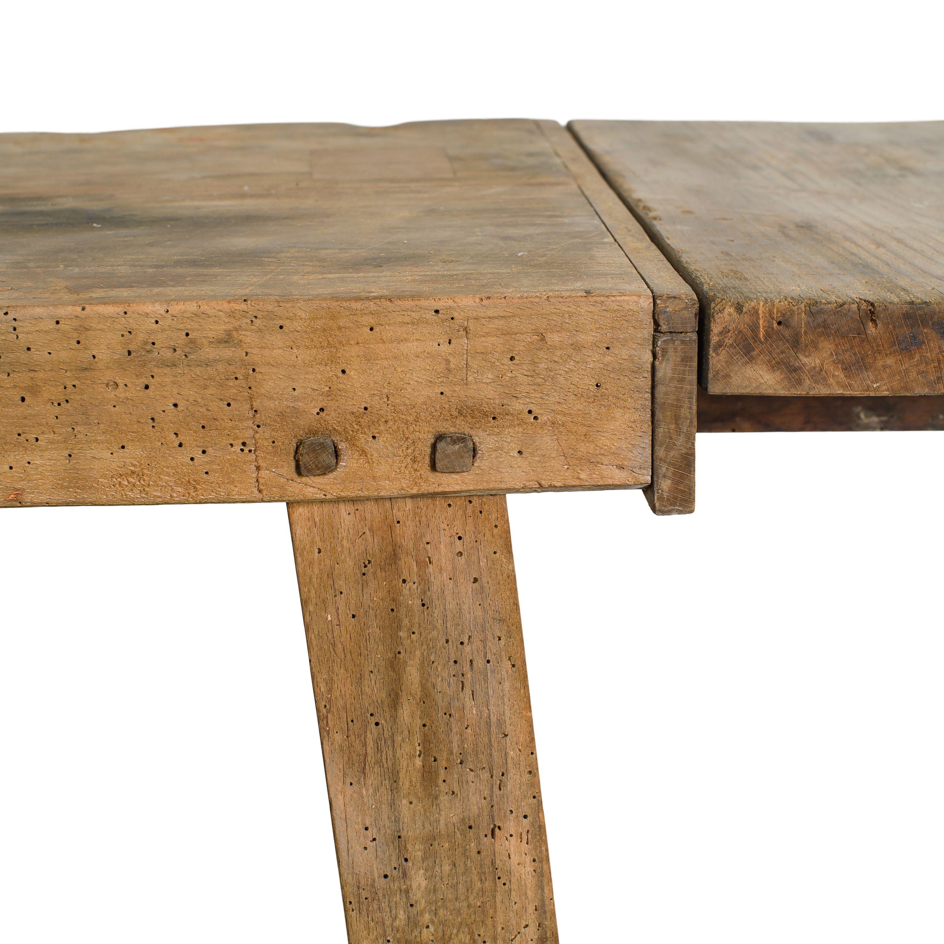 Early 20th Century Petite Vintage Wood Drop Leaf Table In Fair Condition In Fullerton, CA