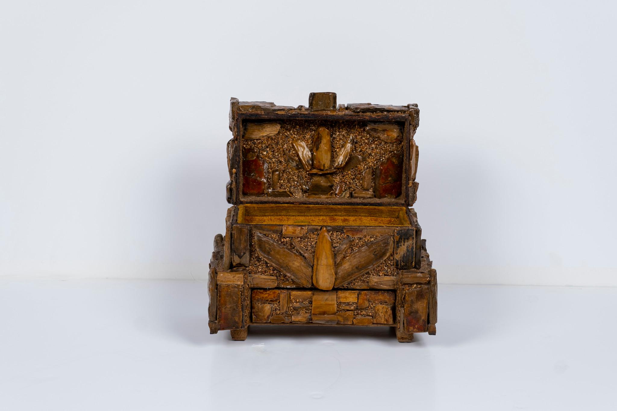 Early 20th Century Petrified Wood Folk Art Box 7