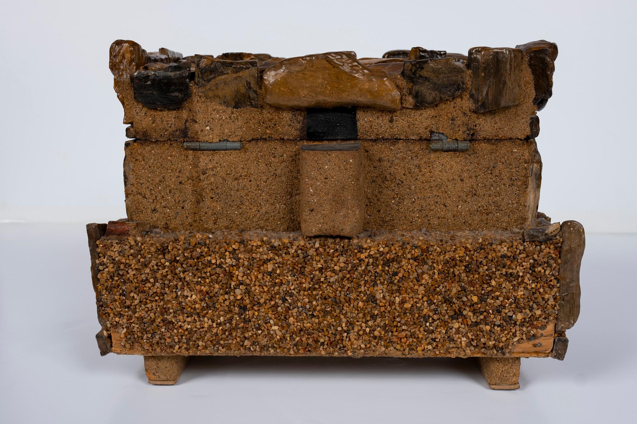 Early 20th Century Petrified Wood Folk Art Box 1