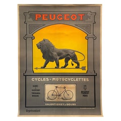 Affiche originale du début du 20ème siècle 'Peugeot Cycles- Motocyclettes'.