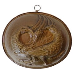 Early 20th Century Pheasants Oval Copper Mold Form