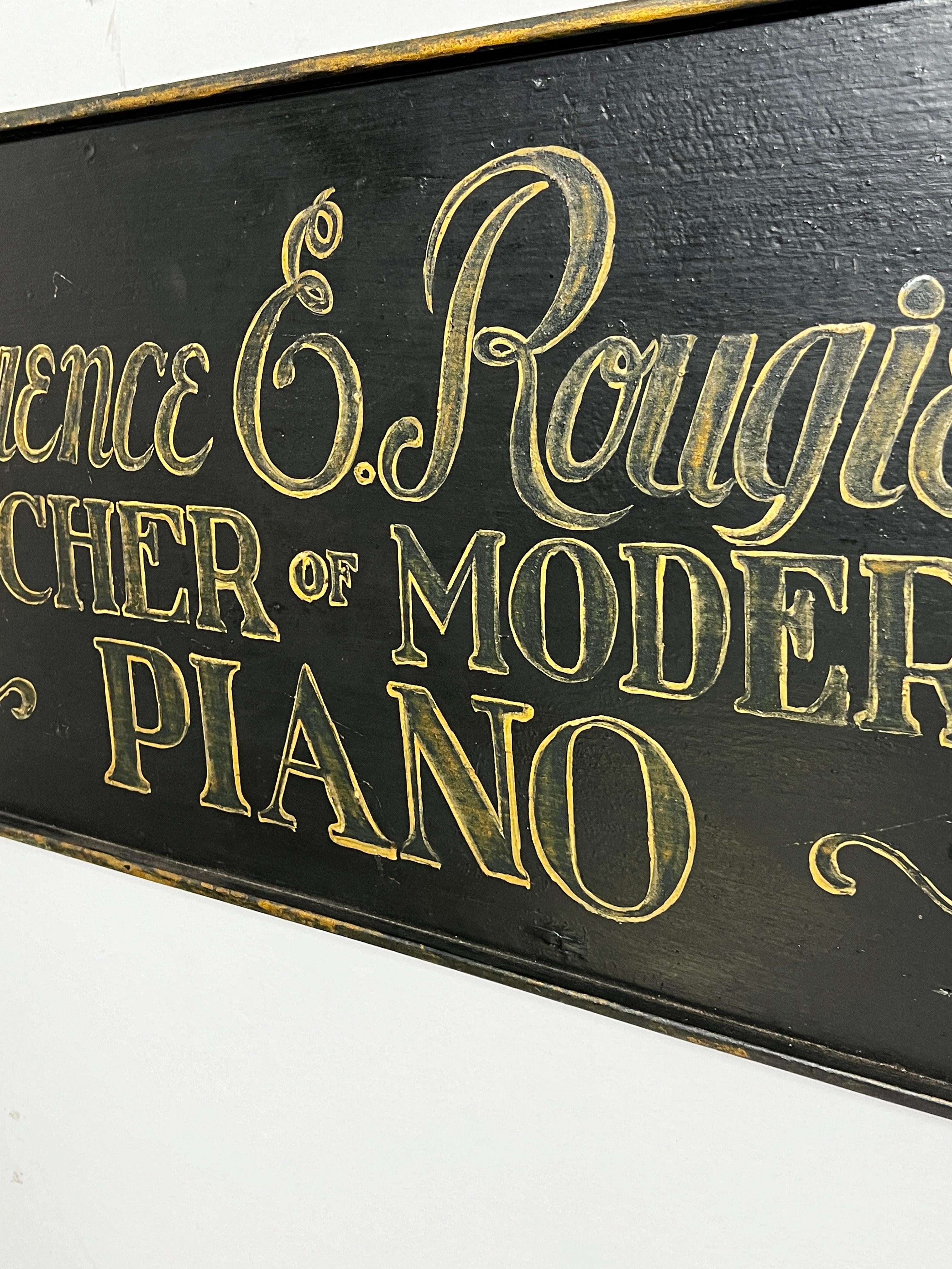 Mid-20th Century Early 20th Century Piano Teacher Sign Board For Sale