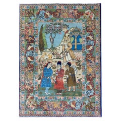 Tapis d'Ispahan pictural du début du 20e siècle