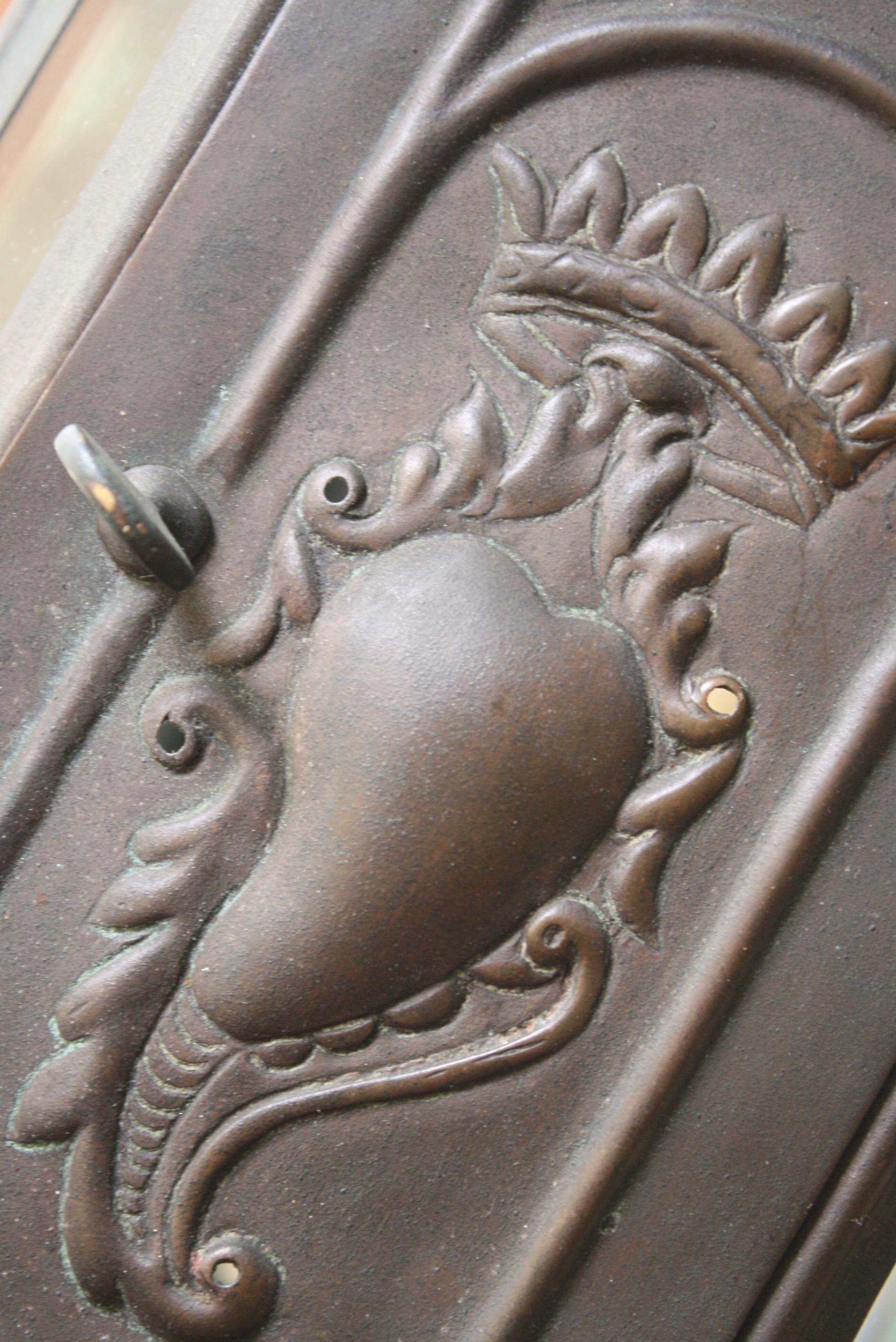 Early 20th Century Pierced & Pressed Copper Sacred Heart Catholic Lantern  7