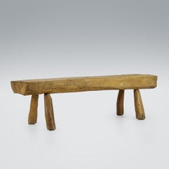 Early 20th Century "Pig Bench" Slab Coffee Table