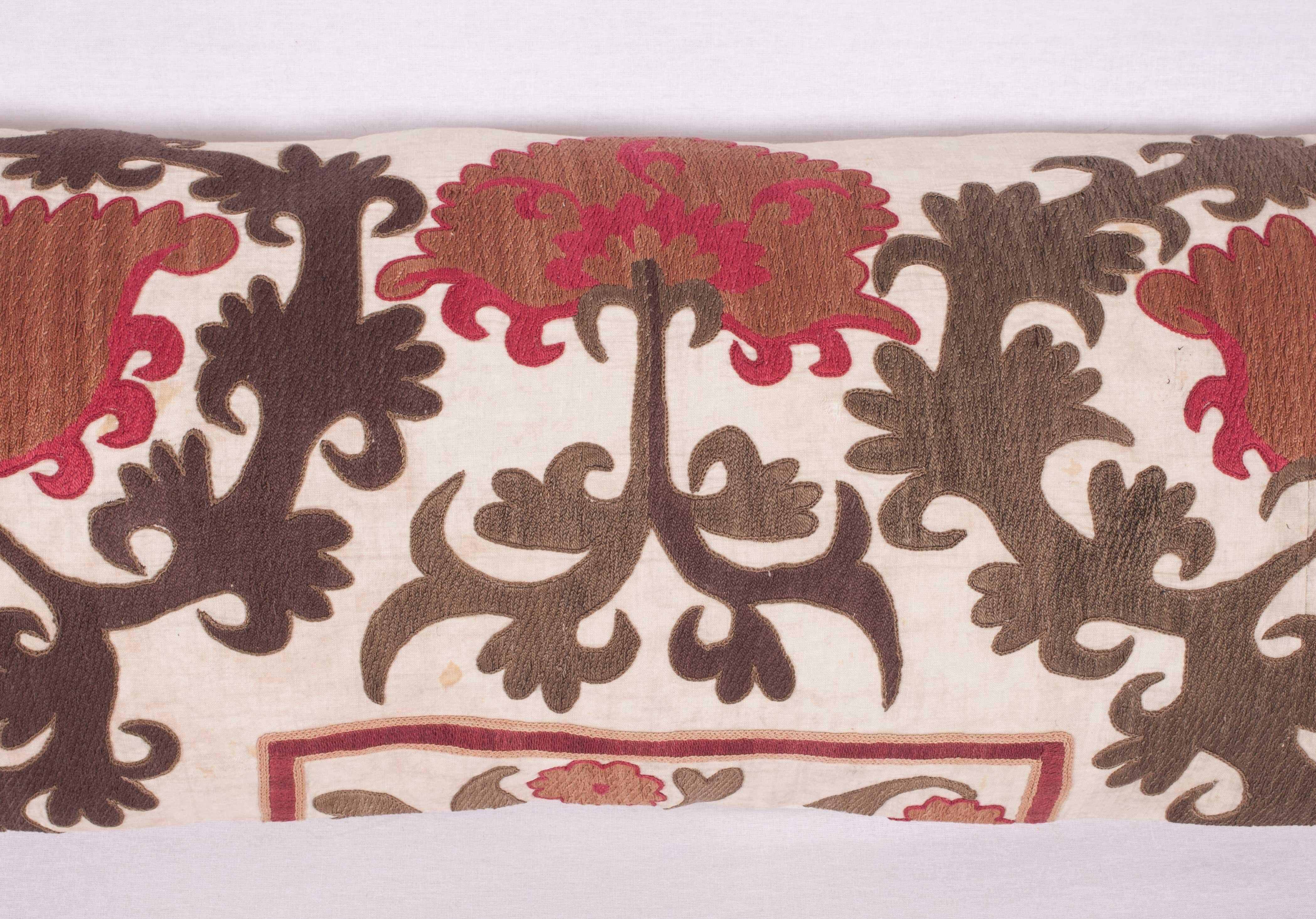 Uzbek Early 20th Century Pillow Case Made from a Samarkand Suzani, 1930s