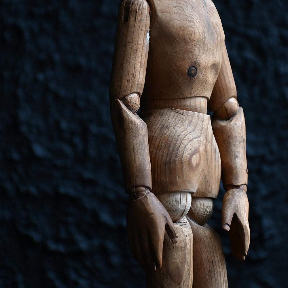 Hand-Carved Early 20th Century Pine Artists Lay Figure For Sale