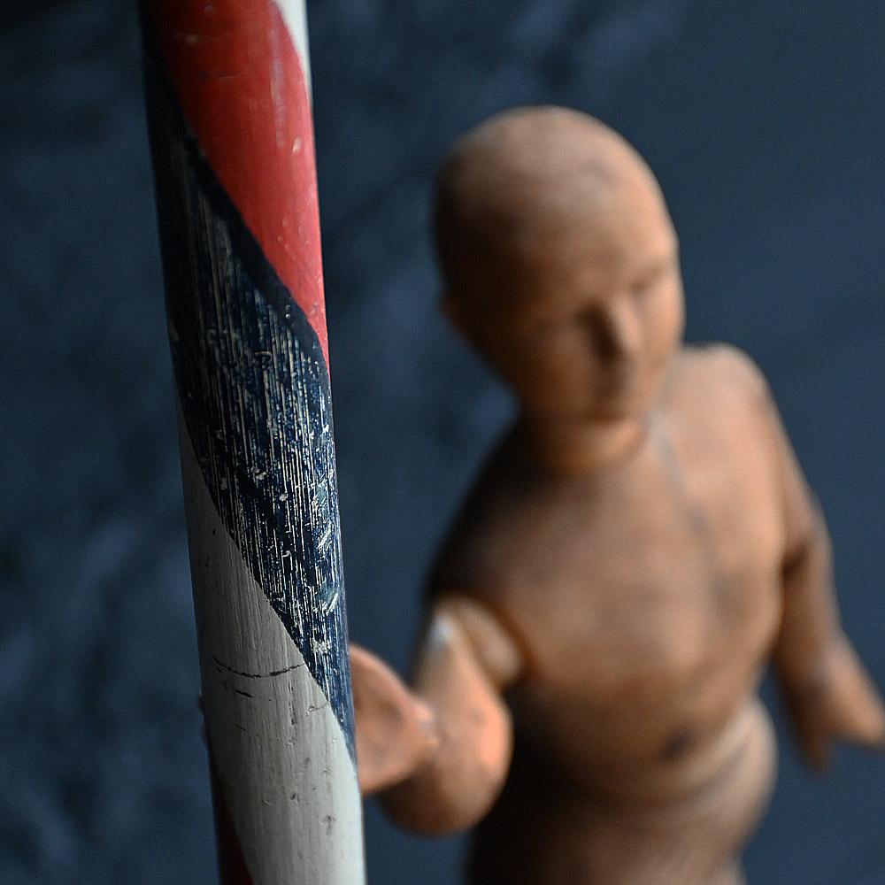 Folk Art Early 20th Century Pine Barbers Pole