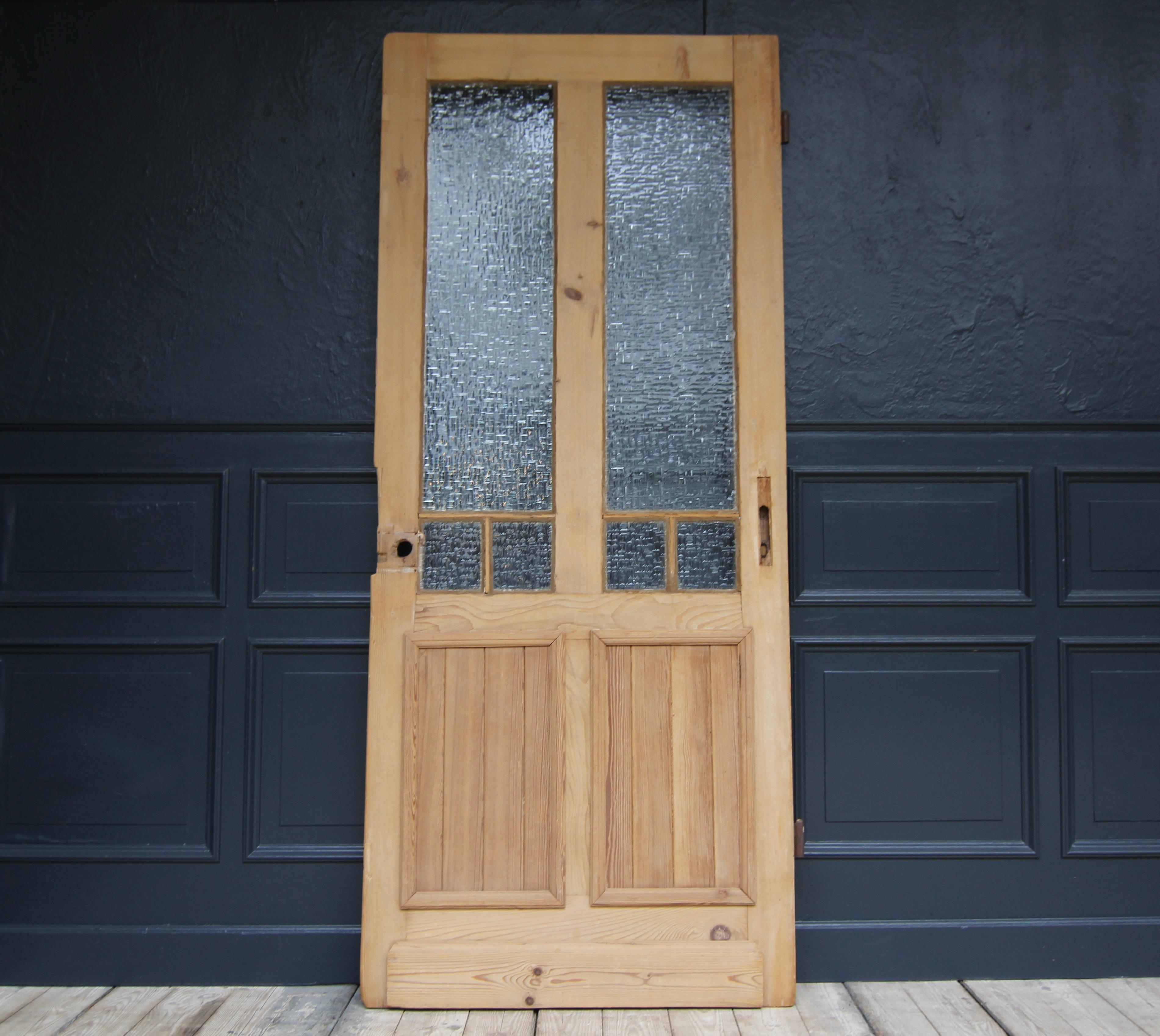 Early 20th Century Pine Door with Glass 7