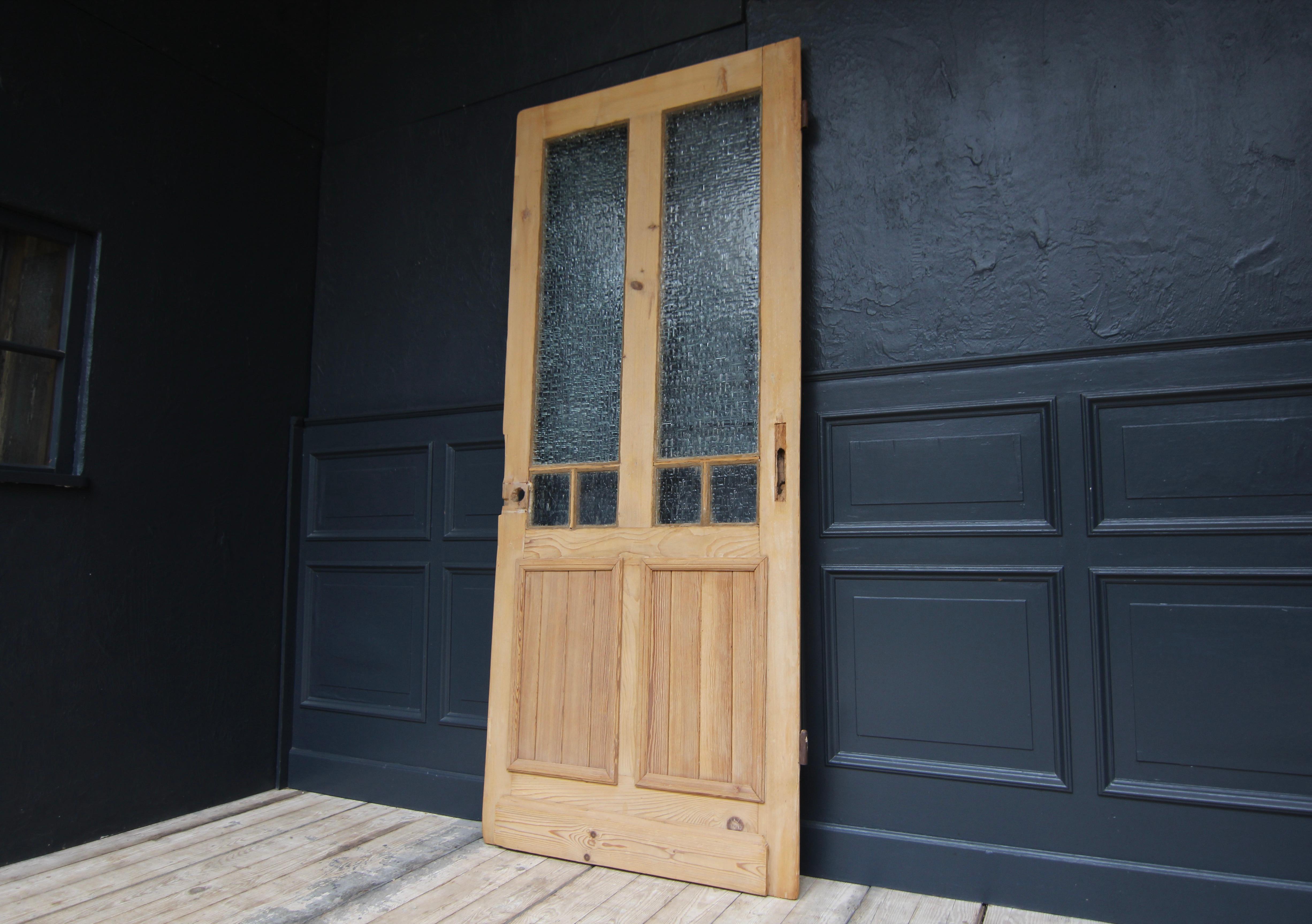 Early 20th Century Pine Door with Glass 8
