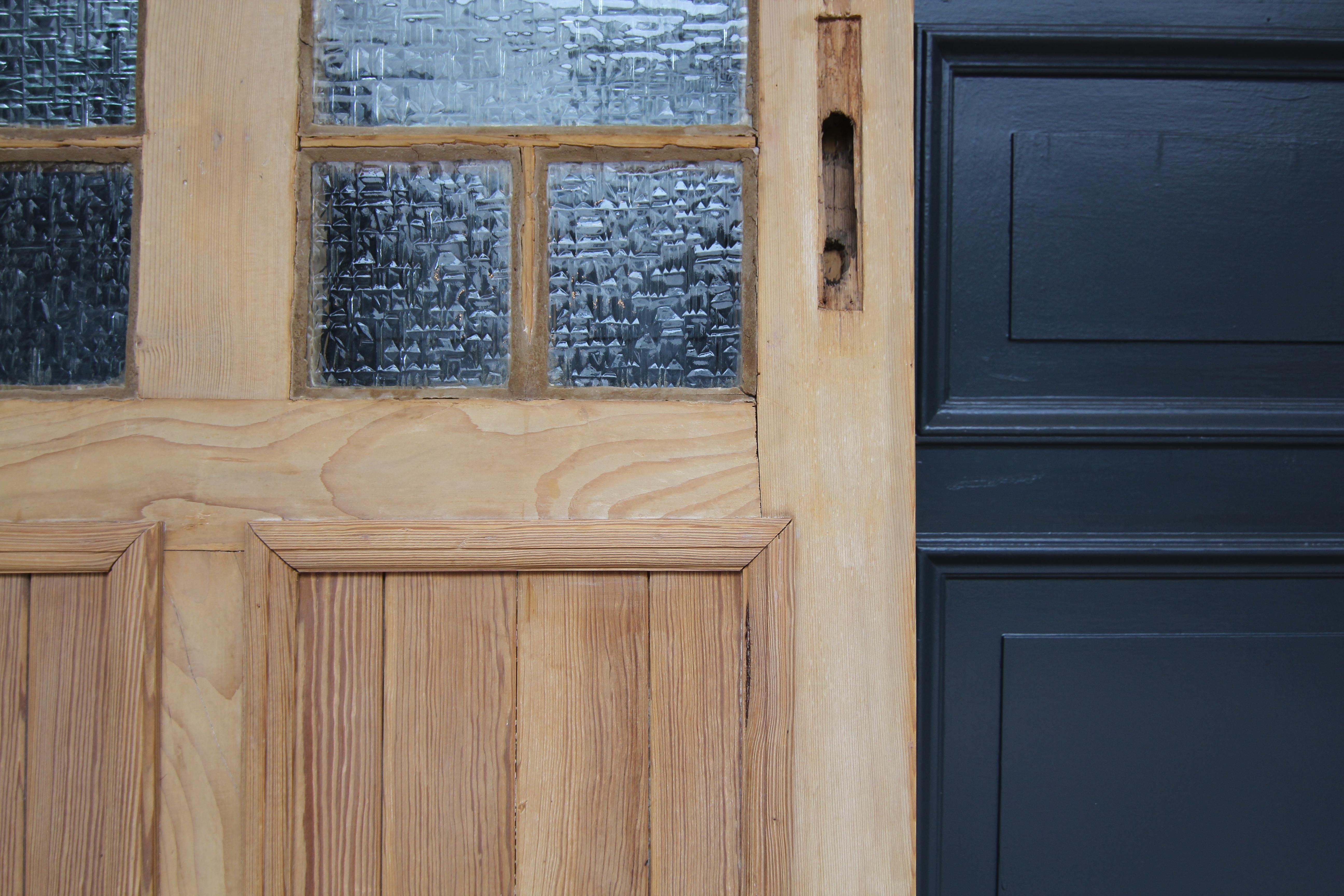 Early 20th Century Pine Door with Glass 12