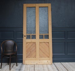 Early 20th Century Pine Door with Glass