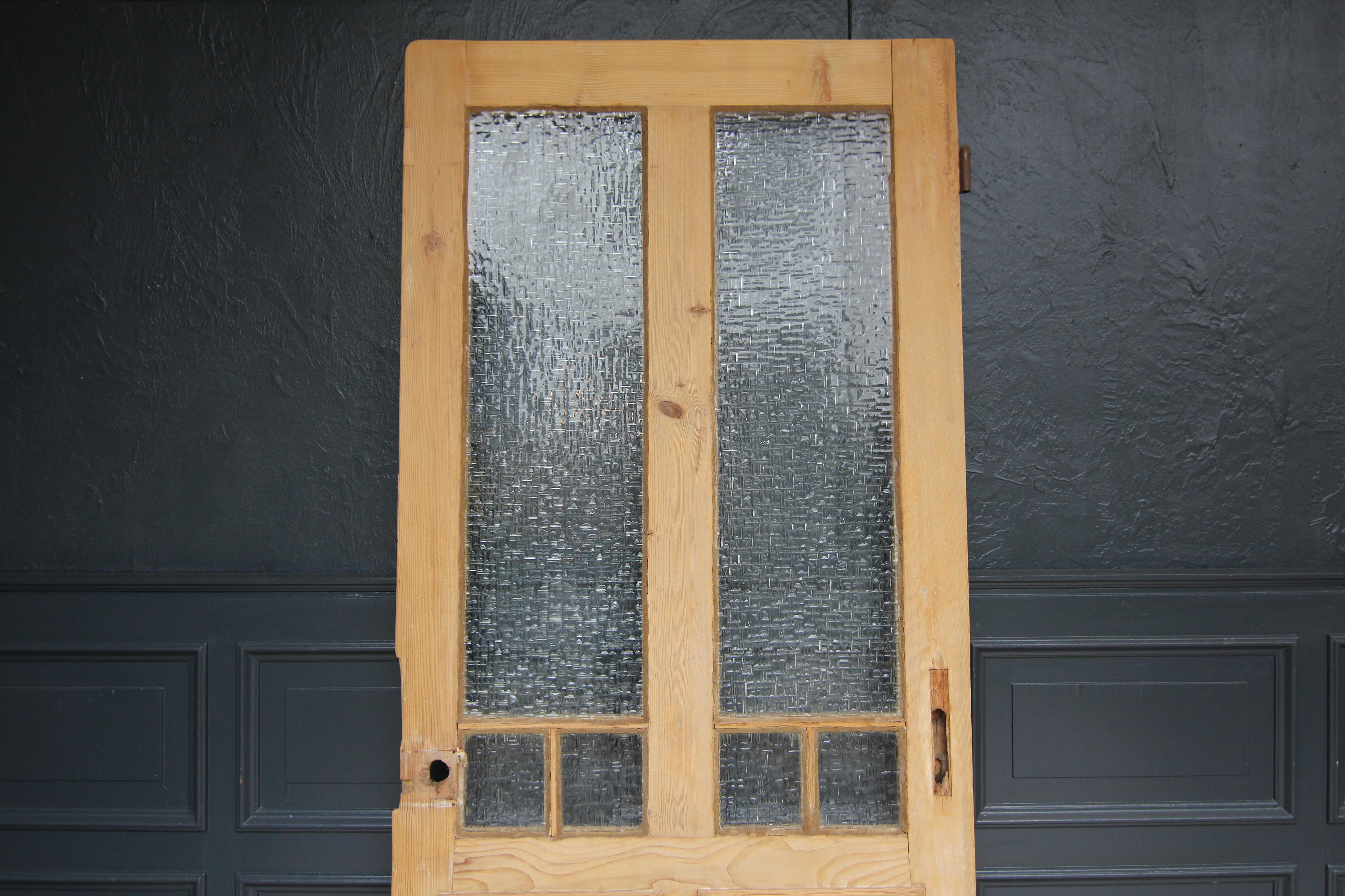 Early 20th Century Pine Door with Glass 15