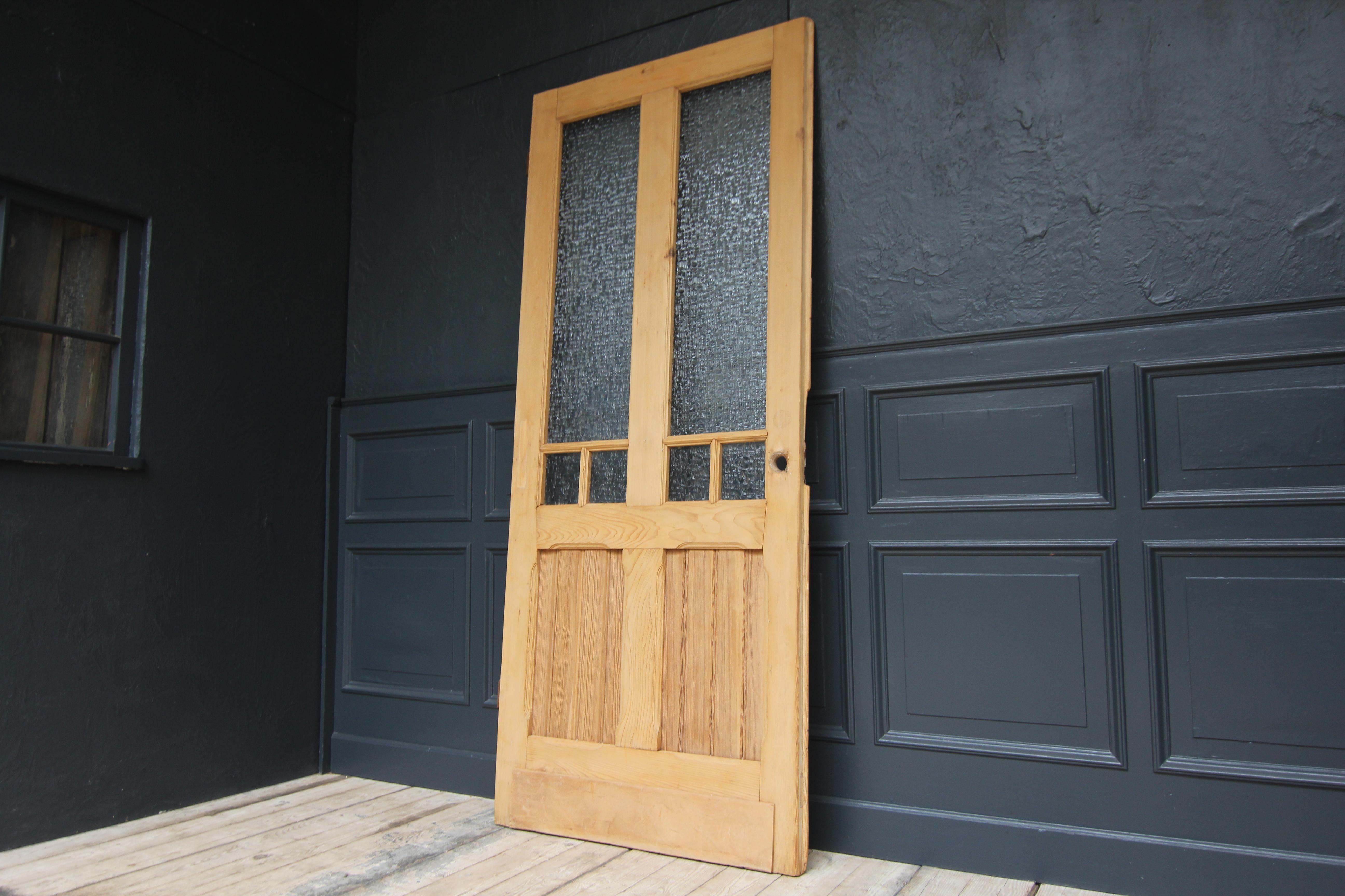 Swiss Early 20th Century Pine Door with Glass
