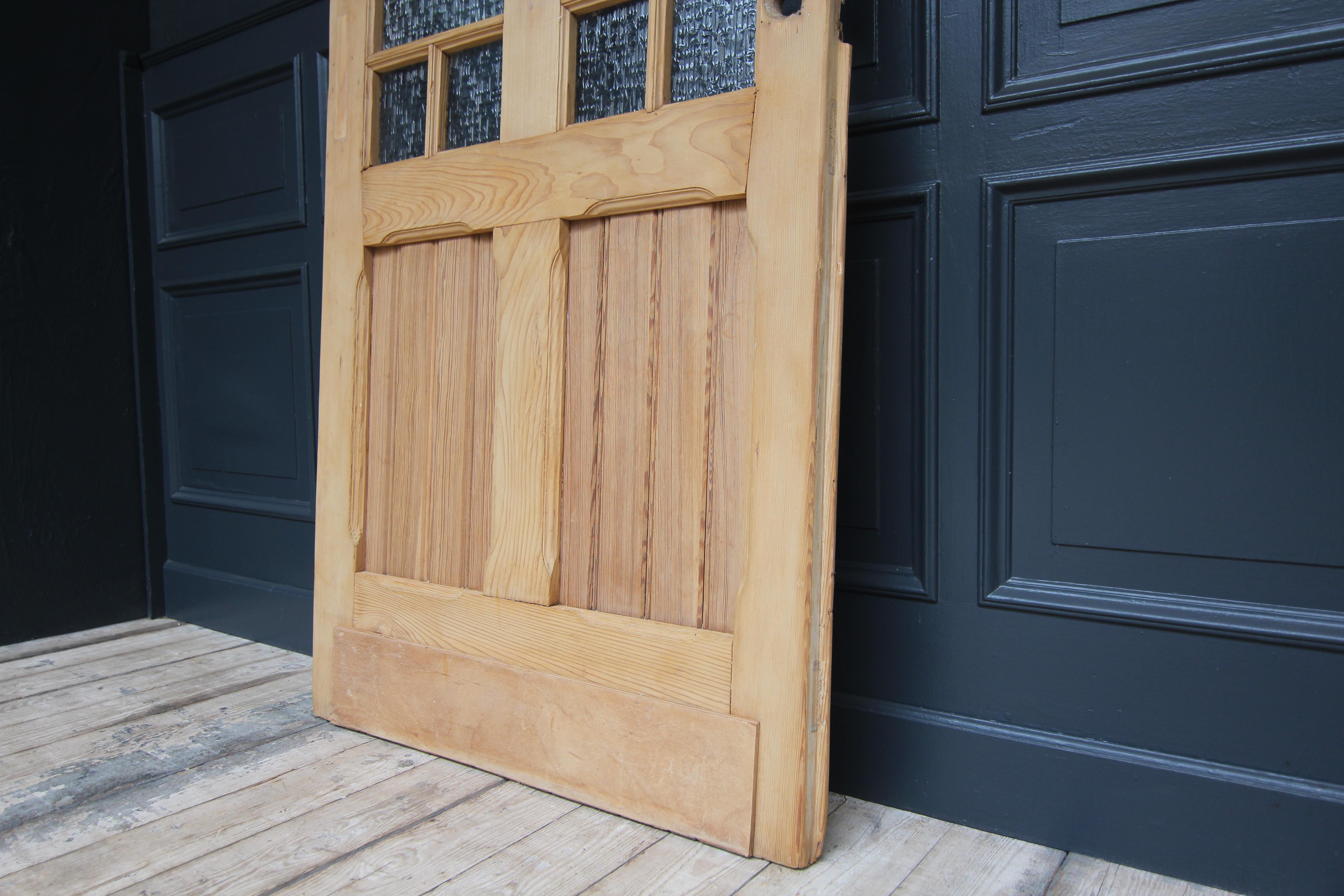 Early 20th Century Pine Door with Glass 1