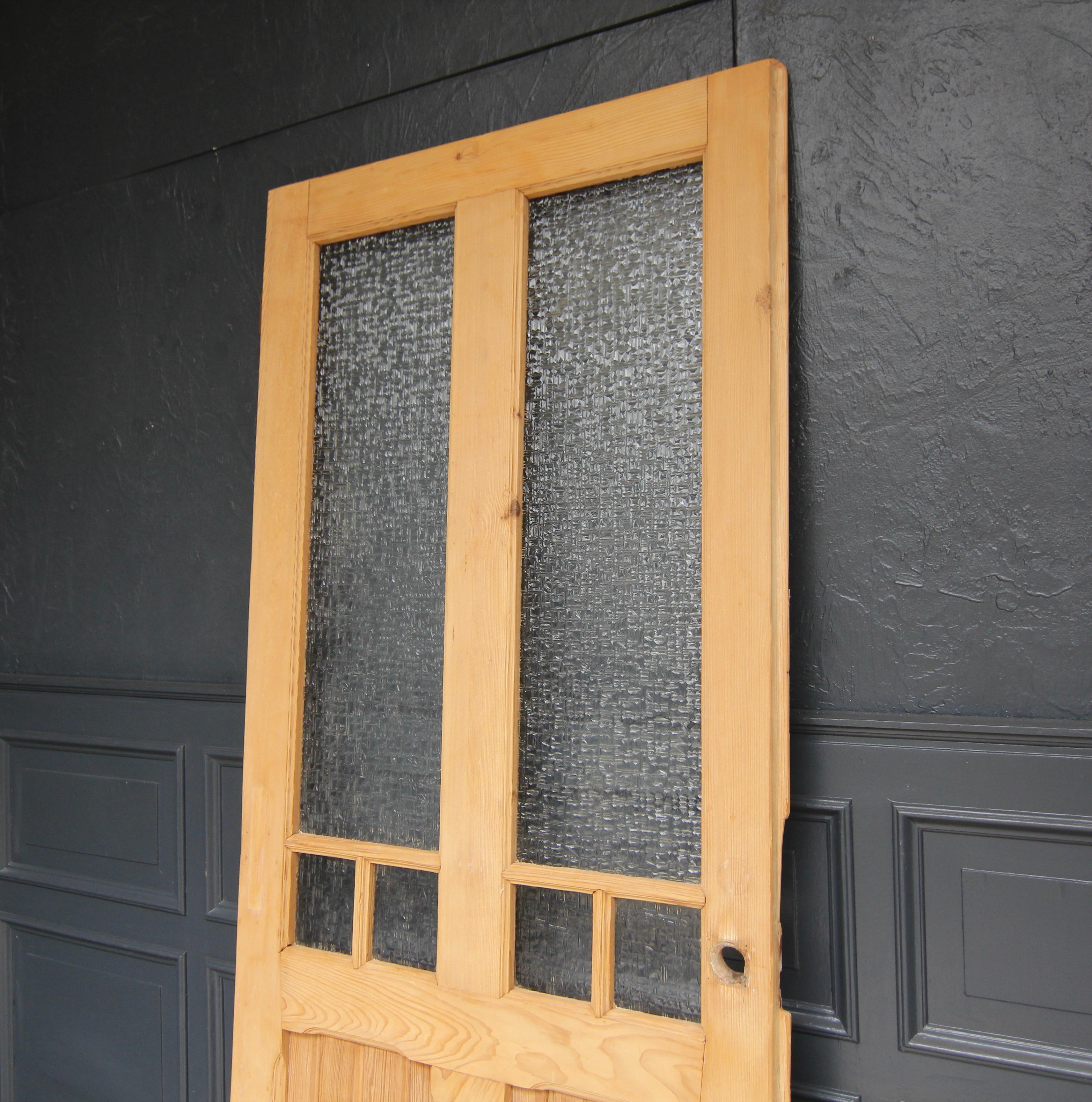 Early 20th Century Pine Door with Glass 3