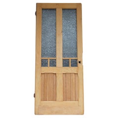 Early 20th Century Pine Door with Glass