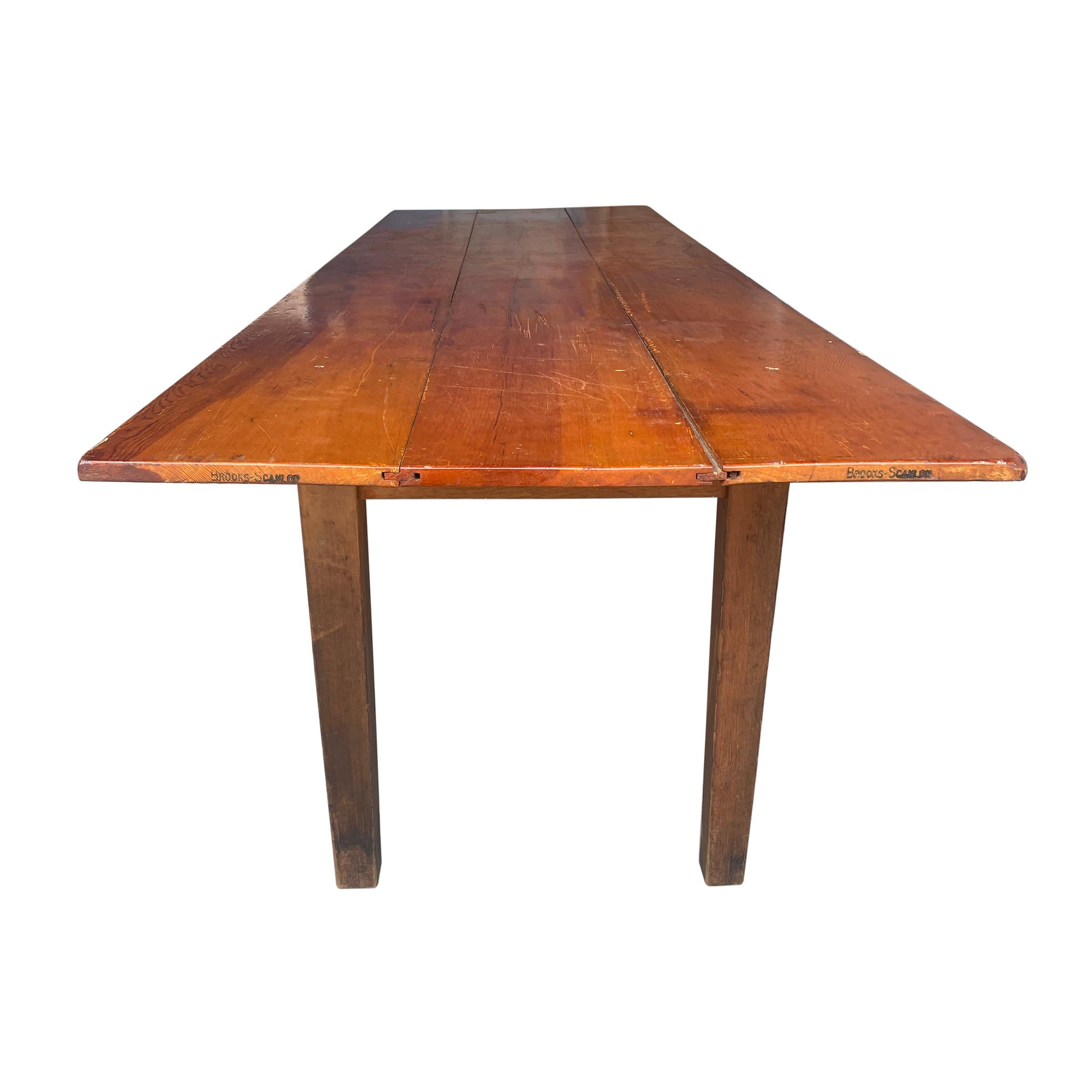 American Early 20th Century Pine Harvest Table