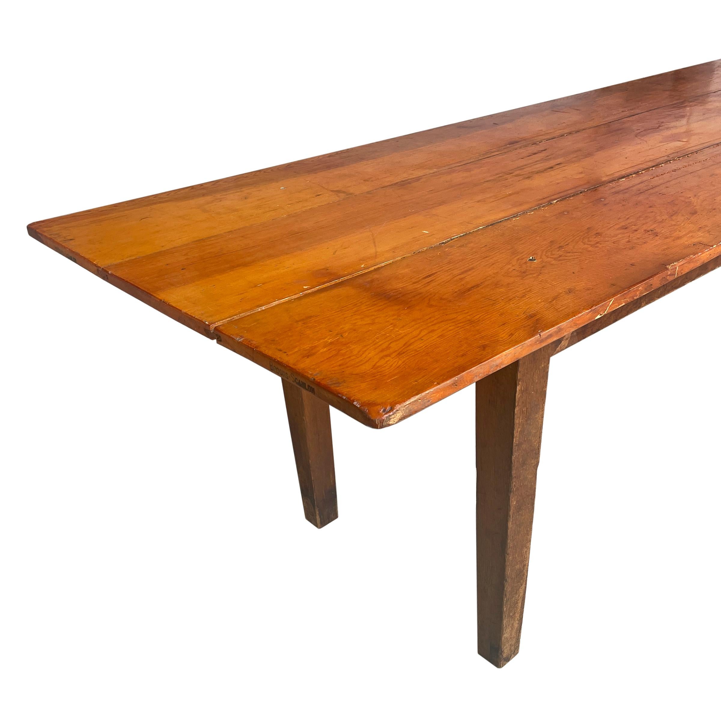 Early 20th Century Pine Harvest Table 1