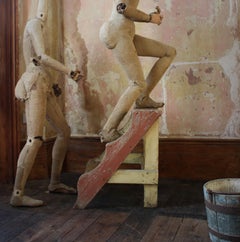 Early 20th Century Pine Primative Gypsy Steps Fairground Carnival Folk Art