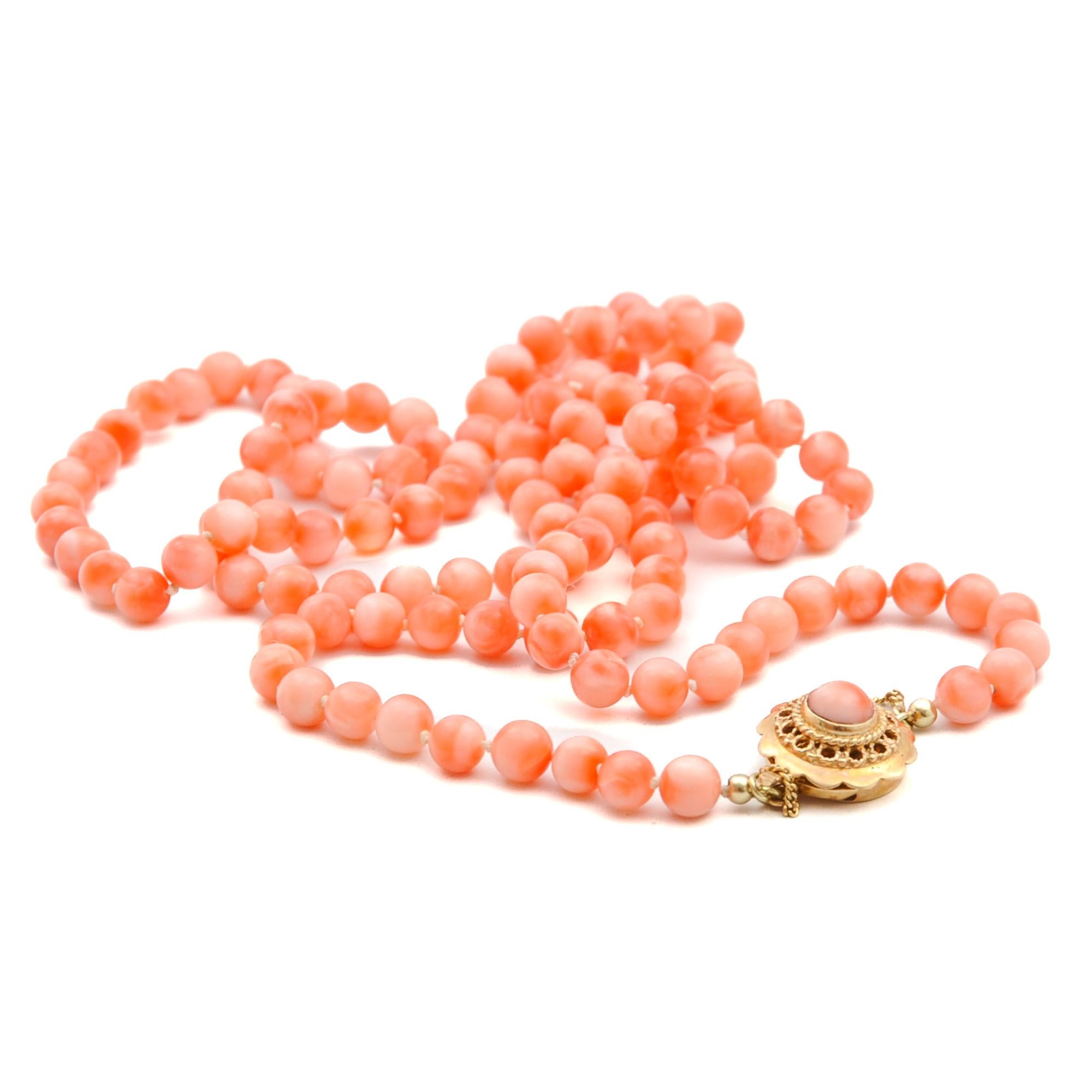 vintage pink coral necklace