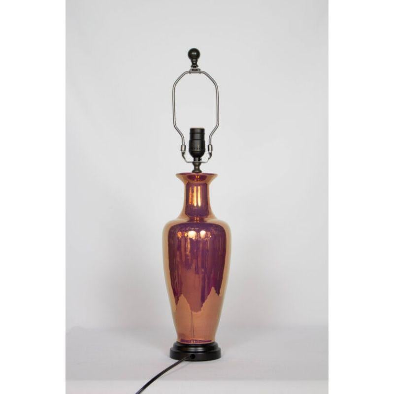 American Classical Early 20th Century Pink Lustre Lamp For Sale