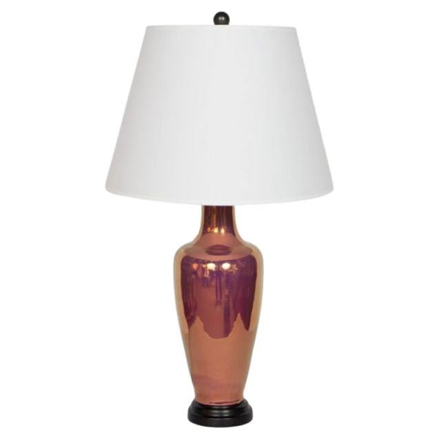 Early 20th Century Pink Lustre Lamp
