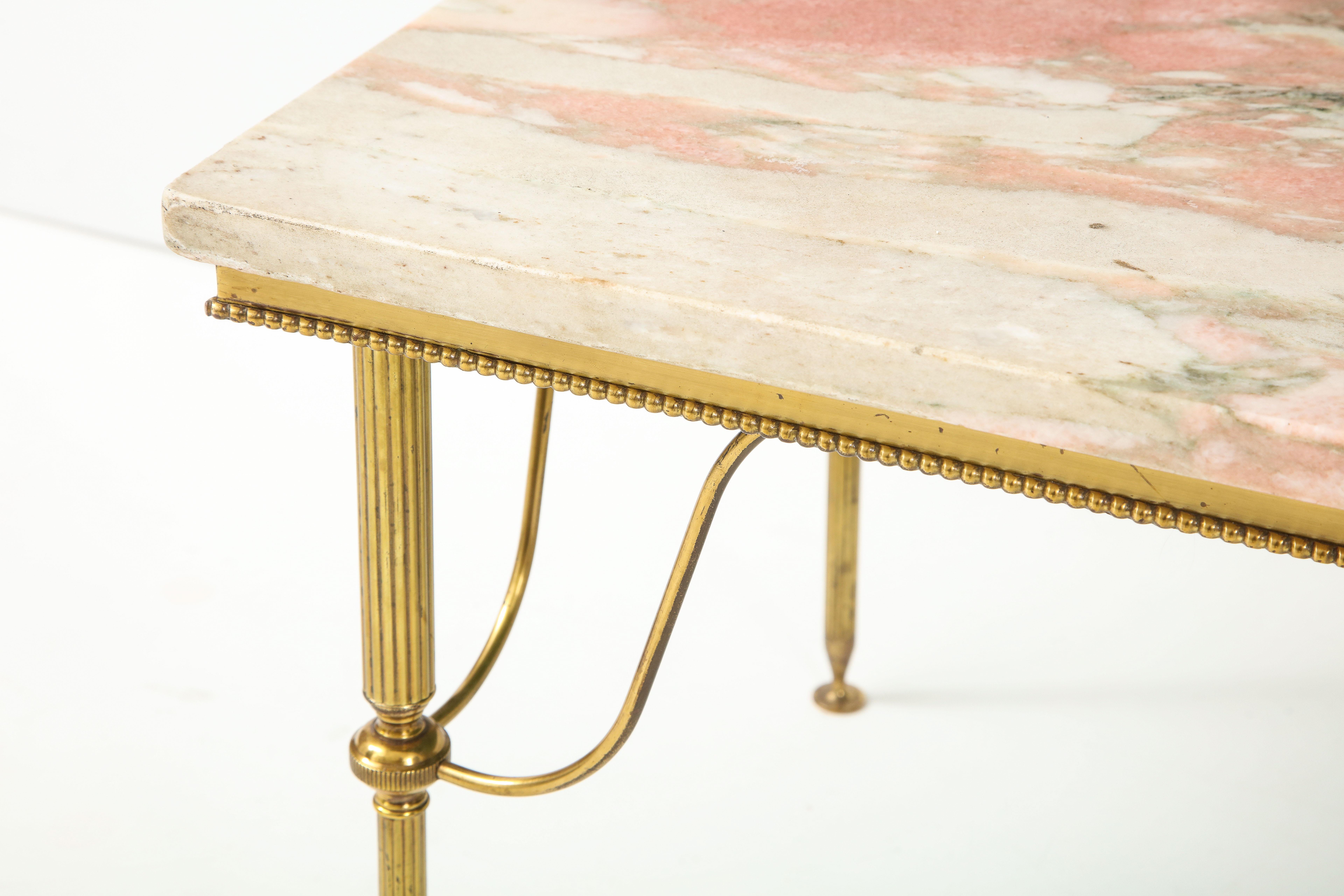 Early 20th Century Pink Marble Cocktail Table In Good Condition In South Salem, NY