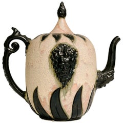 Early 20th Century Pink S. Hublet Art Pottery Tea Pot