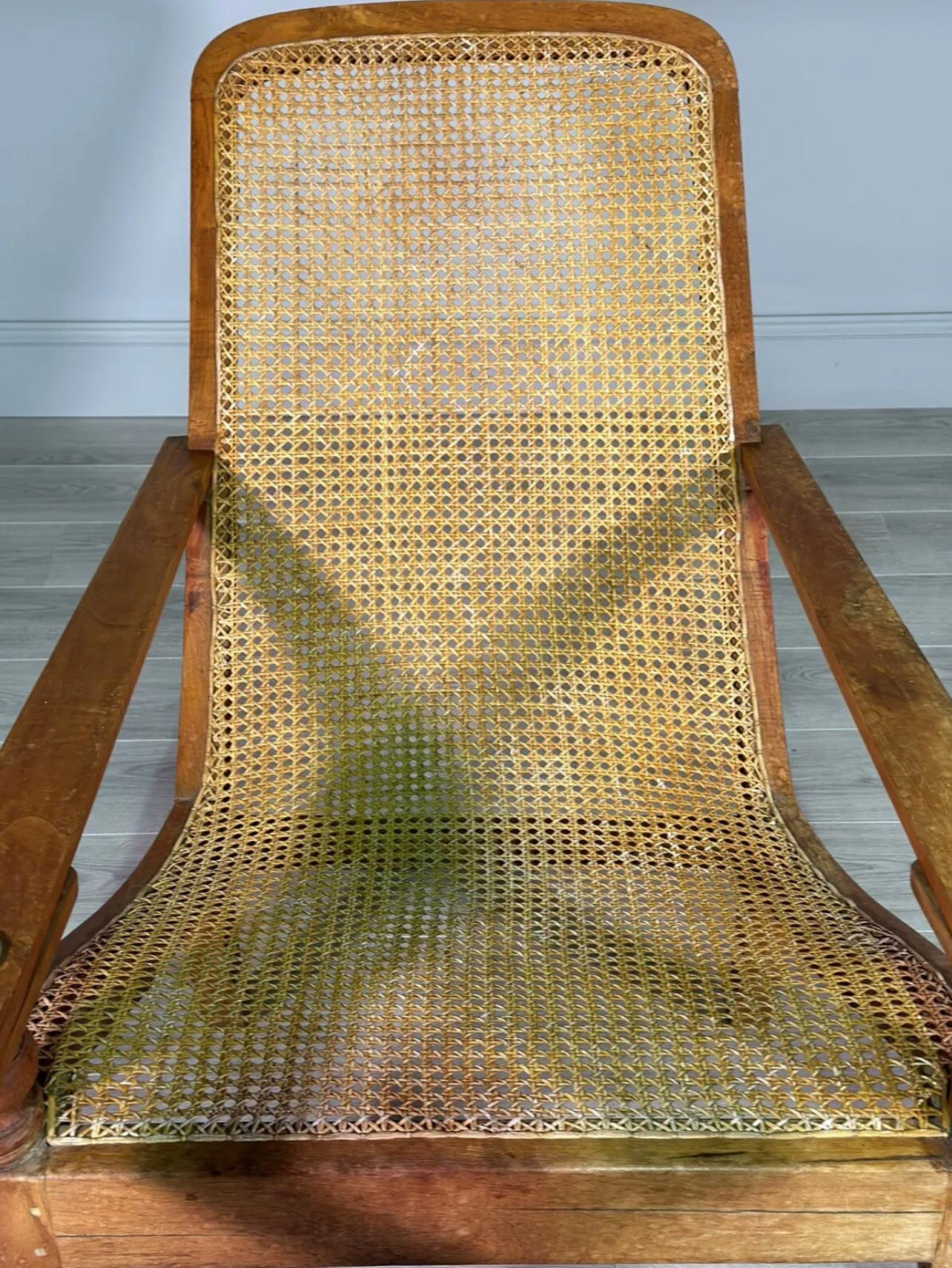 Teak Early 20th Century Plantation Chair For Sale