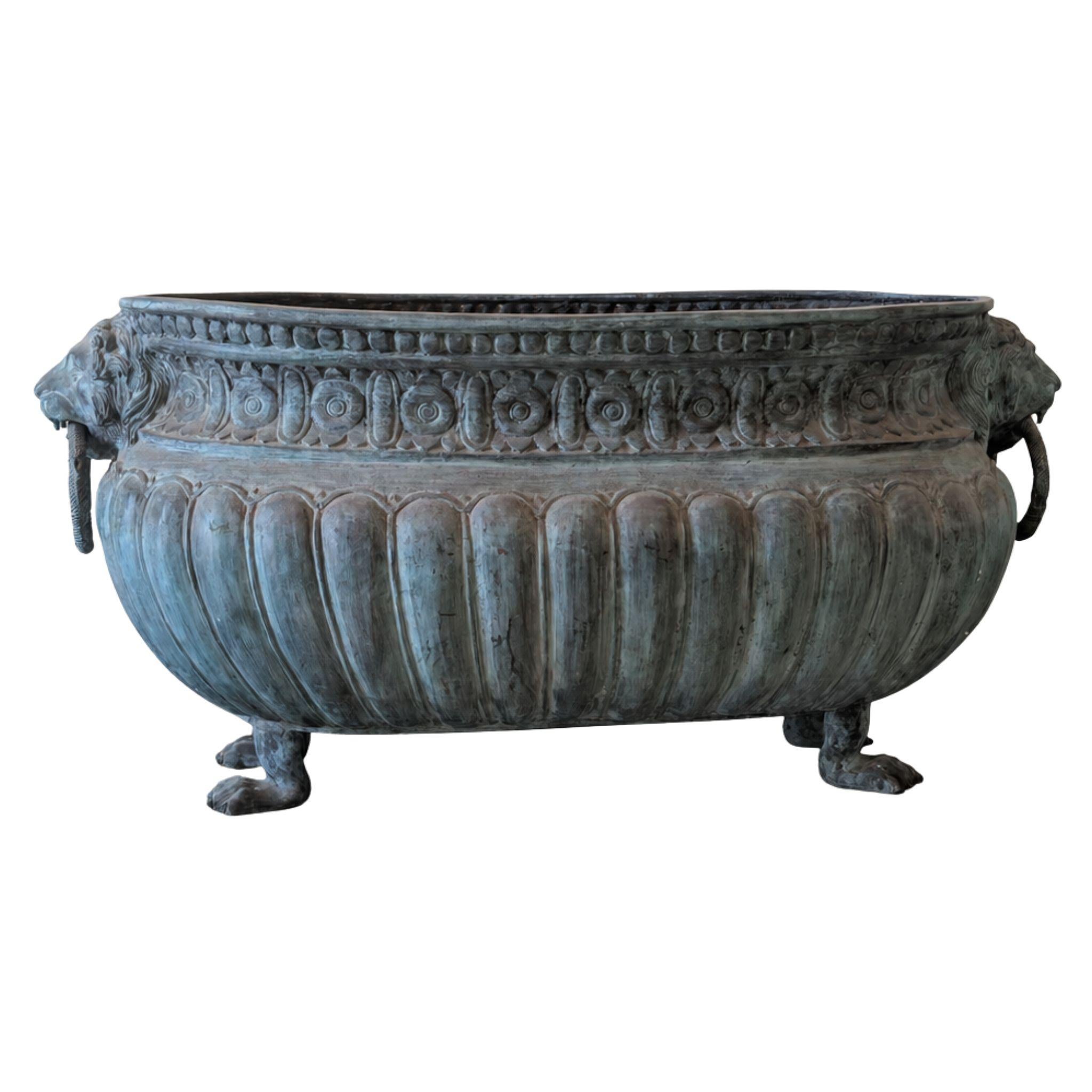 Early 20th Century Planter Bronze Cast Italian Renaissance Style For Sale