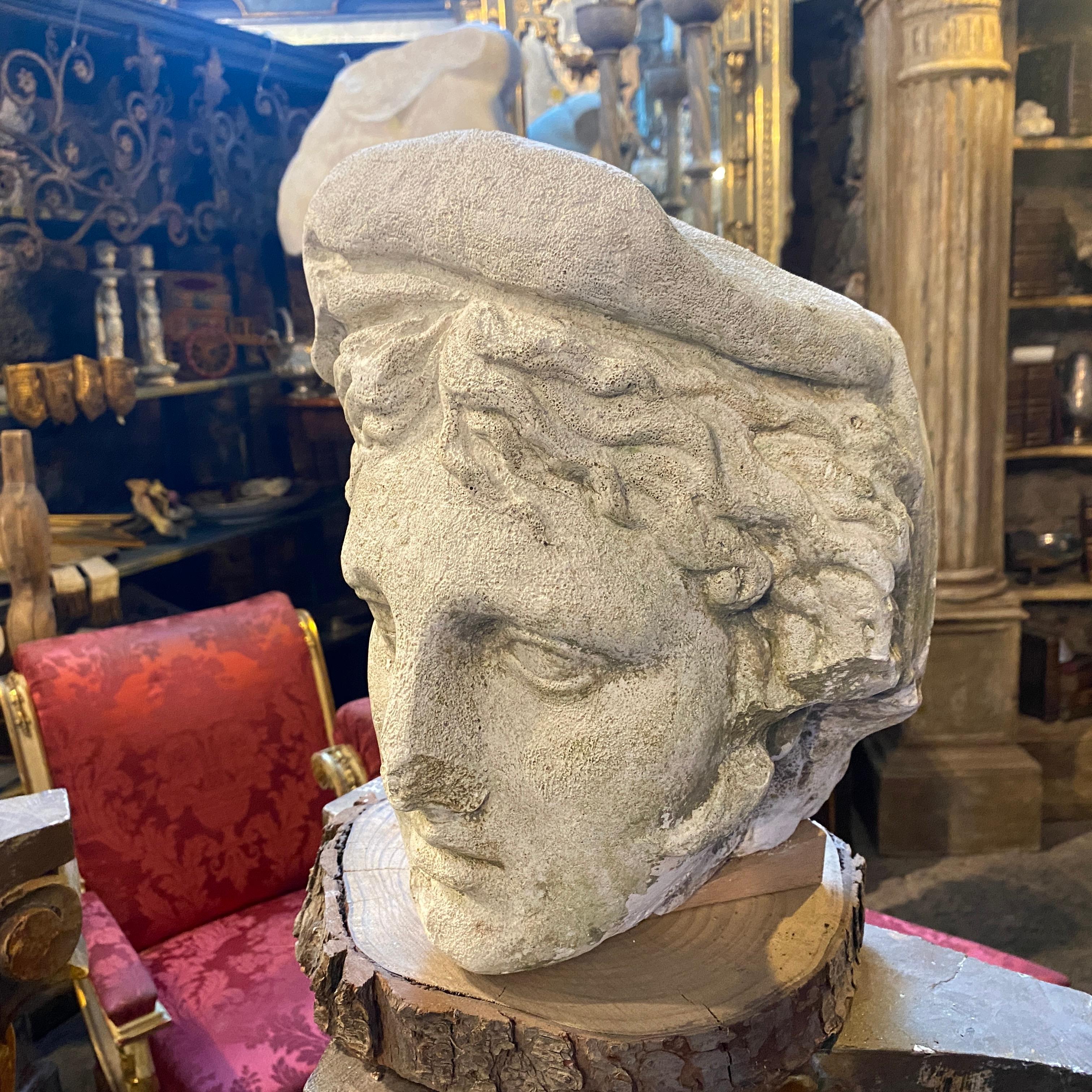 Neoclassical Early 20th Century Plaster Cast of a Roman Head