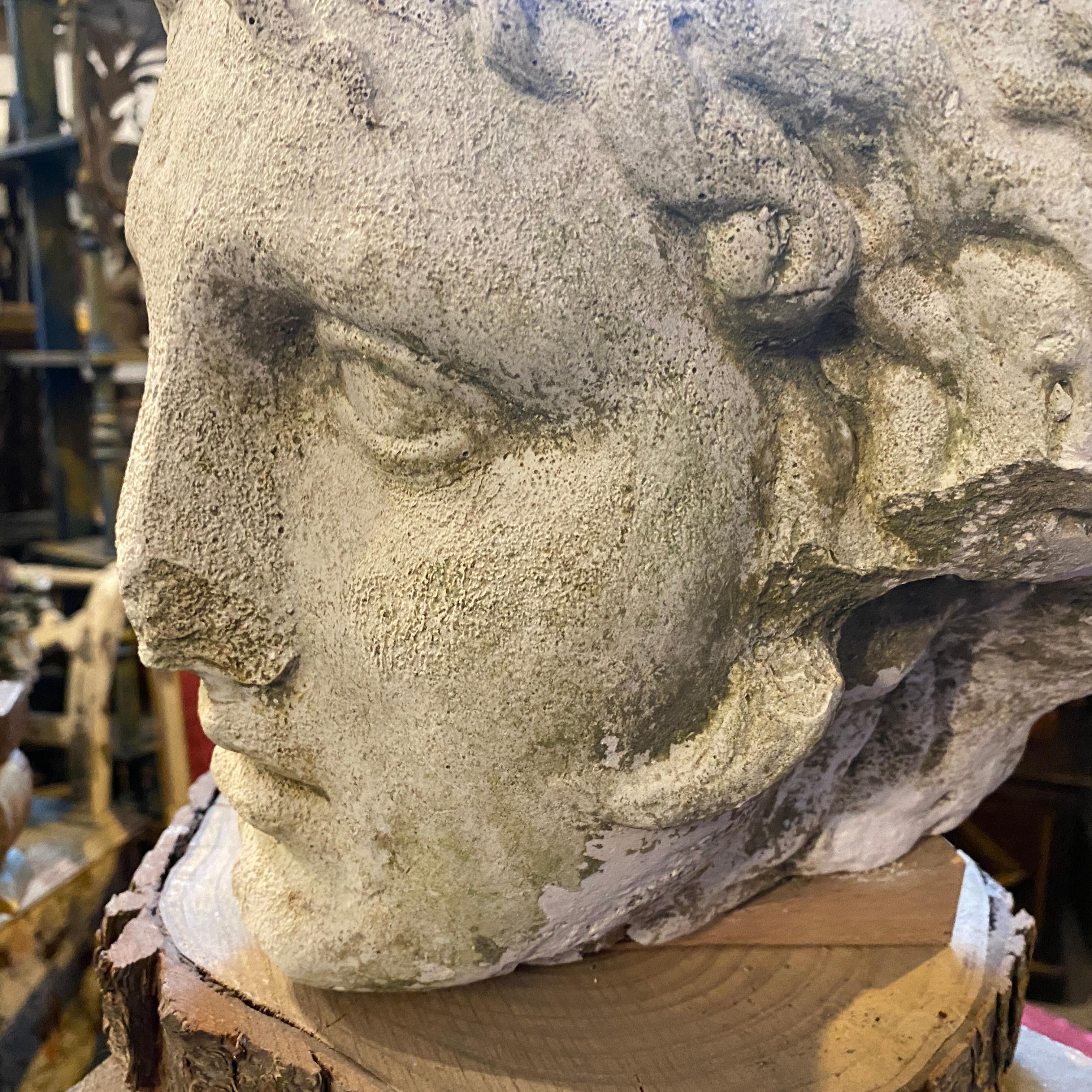 Early 20th Century Plaster Cast of a Roman Head In Good Condition In Catania, Sicilia