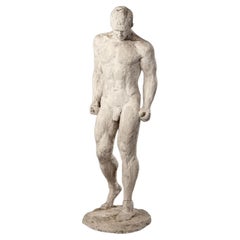 Early 20th Century Plaster Sculpture of a Standing Athlete