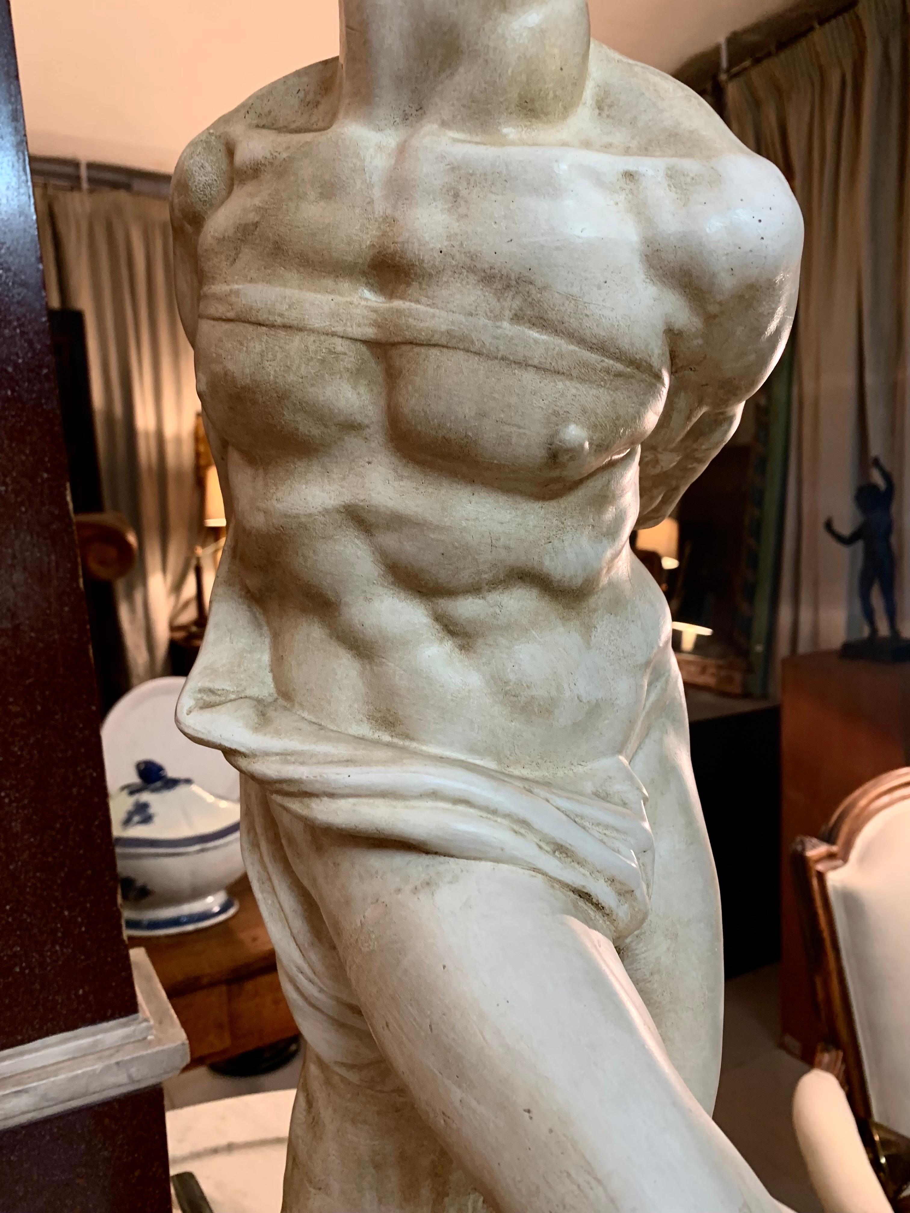 Early 20th Century  Plaster Sculpture  of Dying Slave, Micchelangelo.  For Sale 4