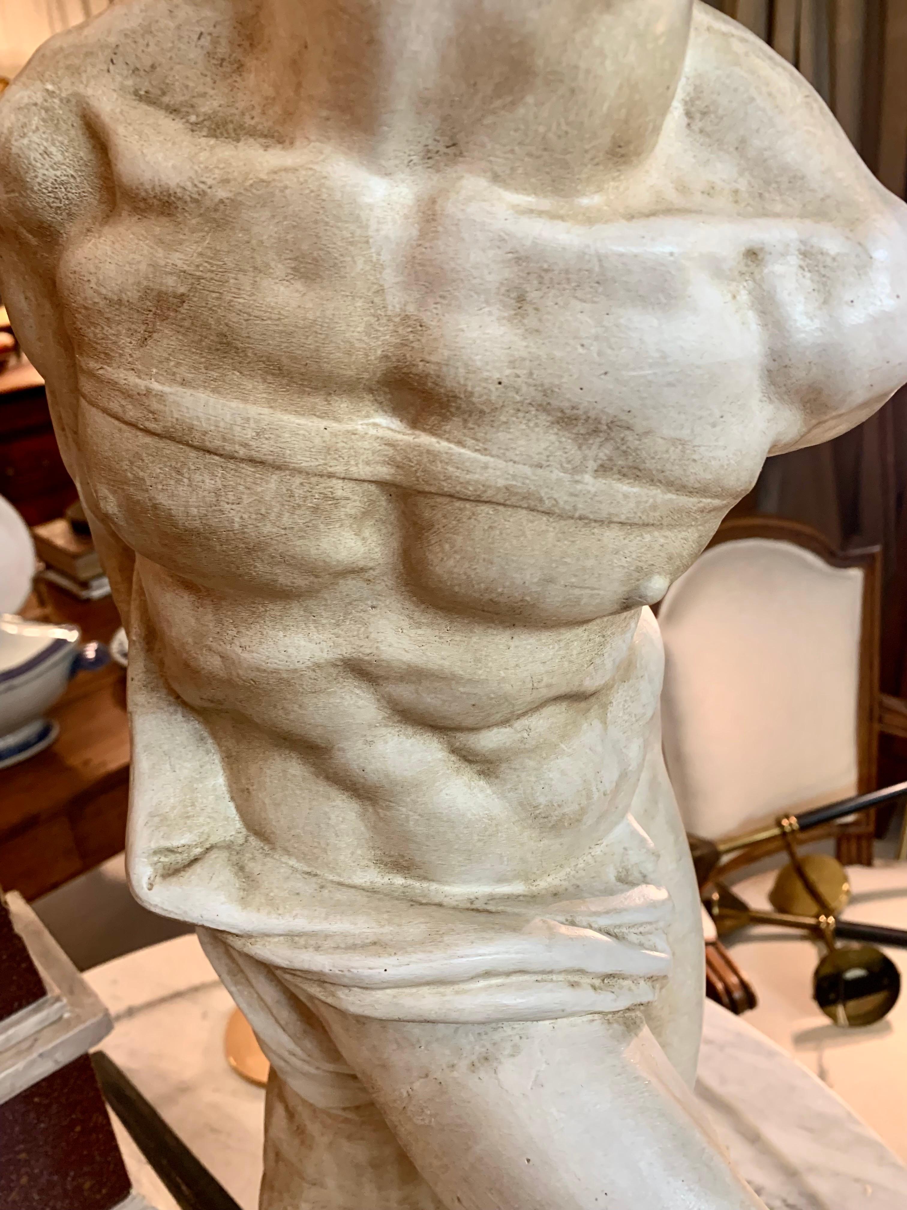 Early 20th Century  Plaster Sculpture  of Dying Slave, Micchelangelo.  For Sale 8