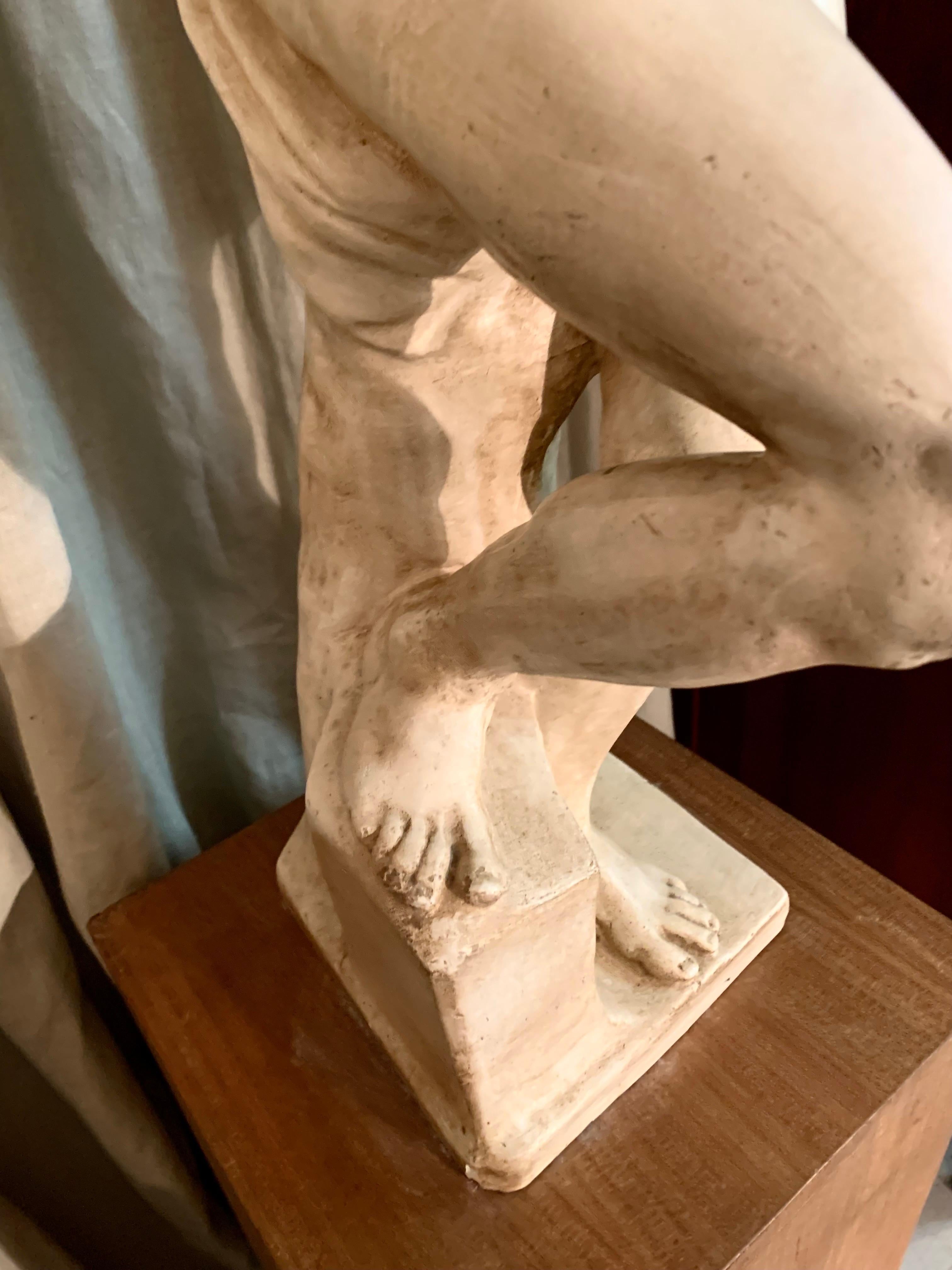 Hand-Carved Early 20th Century  Plaster Sculpture  of Dying Slave, Micchelangelo.  For Sale